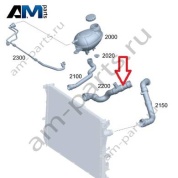 Шланг системы охлаждения от радиатора справа к двигателю Mercedes W205 AMG C43 (M276) A2055017684