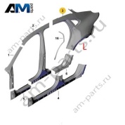 Заднее левое крыло PAB809035DGRV Porsche Cayenne 2017-2024