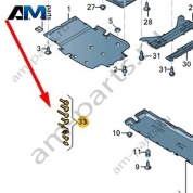 Комплект деталей крепления для облицовки днища Audi A6 (C8) 2019-2024 4K0098646A