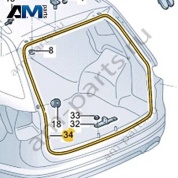 Уплотнитель крышки багажника VAG 3CC827705A на Volkswagen 2021-2026