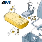 Подушка сиденья с обивкой Volkswagen Crafter 2012-2016 2E0881371N