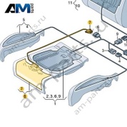 Нагревательный элемент для удлинителя подушки сиденья Audi Q8 2019-2024 4M8963549