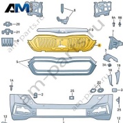 Решетка радиатора черная VAG 5E3853653ZD4 на Skoda 2019-2026