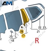 Стекло заднее правое неподвижное VAG 3GJ845214 на Volkswagen 2025-2026