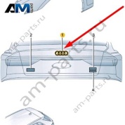 Эмблема крышки багажника 8Y48537422ZZ для Audi A3 (8Y) 2020-2026