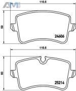Задние керамические тормозные колодки BREMBO P85118X Audi A6 (С7) 2011-2018