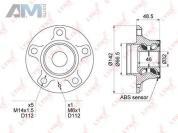 Ступица задняя в сборе с ABS LYNX для Audi A6 (C7) 2011-2018 WH-1004