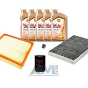 Комплект фильтров для ТО-1_3 Audi A4 (B6) 1.8-2.0 бензин с маслом Shell 0W30