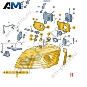 Ксеноновая фара правая Audi A8 (D4) 2014-2017 4H0941044