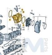 Корпус дросселя (на коллектор) 059129593AT Audi Q8 2019-2026 3.0TDI (50TDI) 286 л.с.