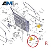 Петля передней правой двери нижняя на стойке А PAB833404 Porsche Cayenne 2017-2024