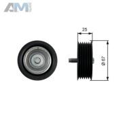 Обводной ролик (GATES) T36434 для Mb S-klasse 2005-2013 V (W221) S500 (435 л.с.)