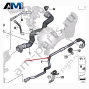 Шланг от радиатора на АКП BMW 5 серии (G30) 2017-2023 520i (B48C) 17128573220