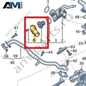 Штуцер охлаждающей жидкости VAG 0XW121132