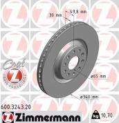 Передние тормозные диски ZIMMERMANN 600.3243.20 Audi A3 (8V) 2012-2020