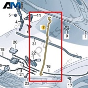 Опора капота Volkswagen T-Roc 2018-2024 2GA823363