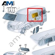Боковое стекло (неподвижное) сдвижной двери Volkswagen Crafter 2012-2016 2E1845301AL