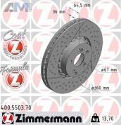 Передние перфорированные диски (400.5503.70) Zimmermann на Mercedes E-Class W213 E63 AMG