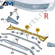 Облицовка стекла (жабо) справа VAG 5E1819416B9B9 Skoda 2019-2026