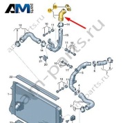 Напорный шланг на дроссель Volkswagen Tiguan 2.0TDI 1K0145838AH