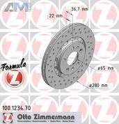 Спортивные передние тормозные диски ZIMMERMANN 100.1234.70 на Skoda Tour (1996-2011)