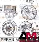 Вентилятор отопителя Ауди Q3 2.0 TFSI (170/211 л.с.) 8EW351043221 Mahle/Knecht