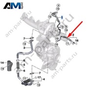 Подающий маслопровод турбонагнетателя BMW 7 серия (G11/G12 LCI) 2019-2022 730d (B57P) 11425A76558