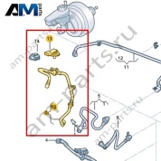 Вакуумный шланг с обратным клапаном и датчиком давления VAG 1K0612041HJ