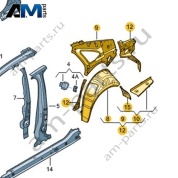 Боковина (внутренняя часть) Volkswagen Jetta VII 2020-2024 17A809604A