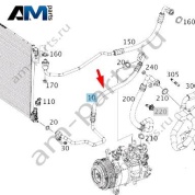 Трубка от радиатора к компрессору кондиционера для Mercedes C253 AMG GLC 43 (M276) A2538303100