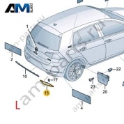 Накладка выхлопной трубы слева хром 5H6853331A2ZZ для Volkswagen Golf 8 2019-2026