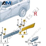 Накладка задней правой двери с молдингом VAG 3GJ854950AGRU на Volkswagen 2025-2026