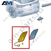 Светодиодный задний левый противотуманный фонарь Volkswagen id4/id5 2021-2024 11E945701