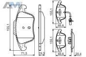 Передние тормозные колодки BOSCH 0986494538 для Audi A5 (8T) 2007-2016