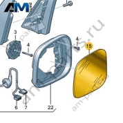 Зеркальный элемент левый (сферический) Volkswagen id-Buzz 2023-2024 1T3857521