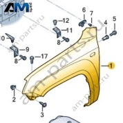 Переднее левое крыло Volkswagen AMAROK 2013-2016 2H0821101C
