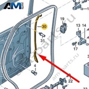 Уплотнитель двери (наружный) Audi Q7 (4M) 2016-2024 4M0839717A