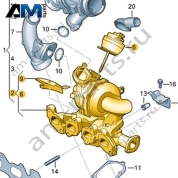 Выпускной коллектор с турбонагнетателем VAG 03N145713