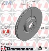 Передний правый тормозной диск 385X36 (150.2918.20) ZIMMERMANN на BMW X6 (F16) M50dX