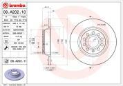 Задние тормозные диски Brembo 08.A202.11 на Audi Q3 (8U)