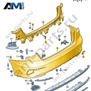 Бампер задний 8YG807067DGRU для Audi A3 (8Y) 2020-2026