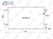 Конденсатор (радиатор кондиционера) RC0132 (LYNXauto) для автомобилей VAG