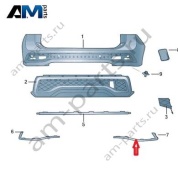 Молдинг заднего бампера справа Volkswagen Тигуан 57G807332C041