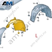 Подкрылок передний левый 5H0805969B на Volkswagen Golf 8 2019-2026