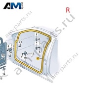 Уплотнитель передней пассажирской двери на кузове 5HG867912A на Volkswagen Golf 8 2019-2026