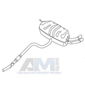Задняя часть глушителя Фольксваген Пассат Б8 2.0TFSI (220 л.с.) CHHB 5NA253609AE