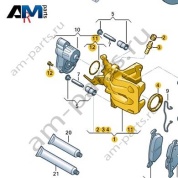 Задний правый тормозной суппорт 5WD615424 на Volkswagen Golf 8 2019-2026
