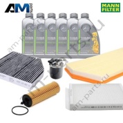 Комплект фильтров MANN с маслом 5W30 229.52 для ТО-2 Mercedes C180d