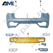 Спойлер заднего бампера черный VAG 3CC807568041 Volkswagen 2021-2026