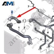 Шланг от радиатора к помпе BMW X1 F48LCI 2019-2023 20d (B47D) 17128580477